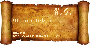 Ullrich Irén névjegykártya